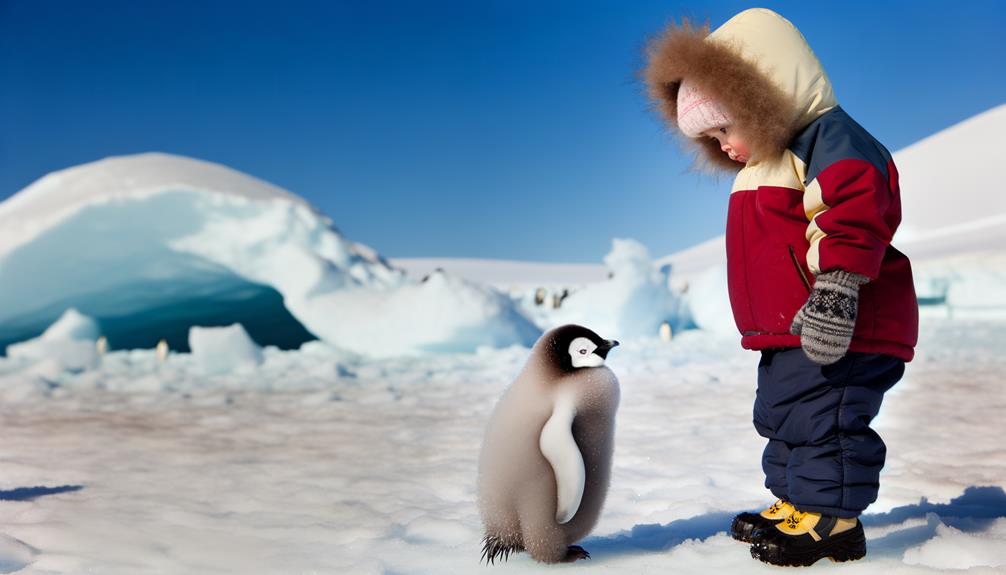 adorable emperor penguin chick