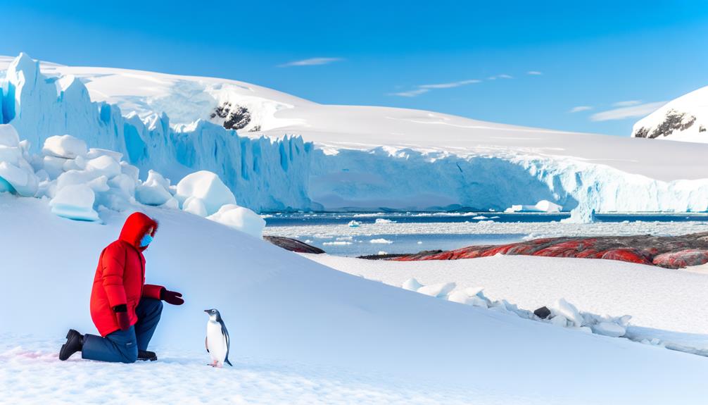 antarctic conversation with penguin