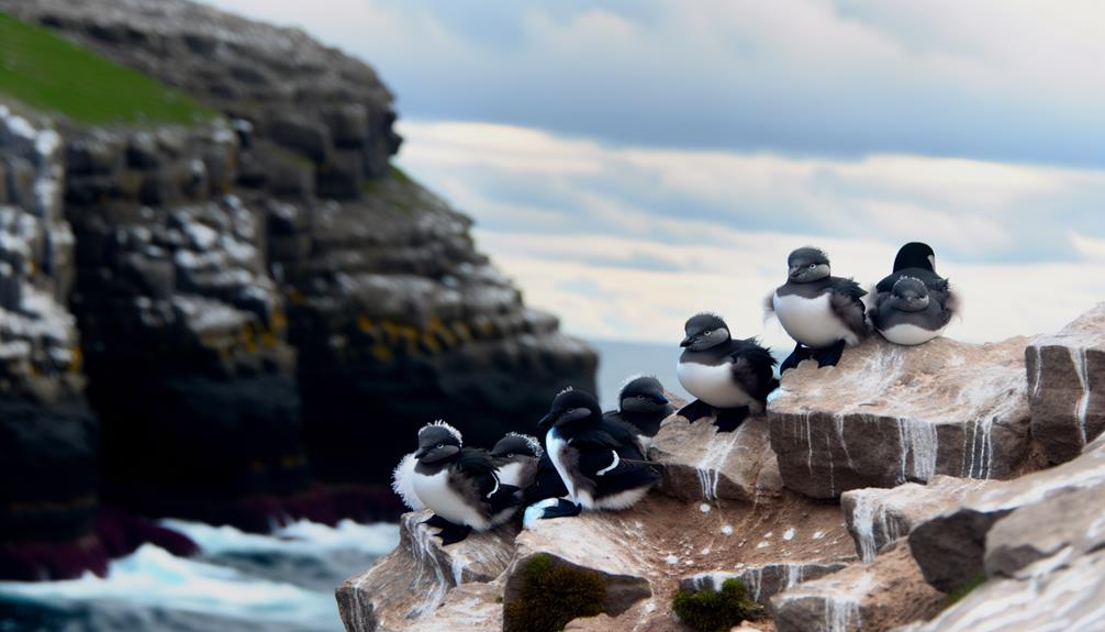 birds resembling small penguins