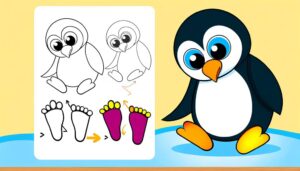 cartoon penguin feet tutorial