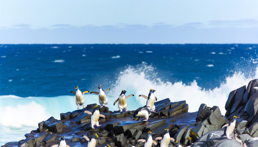 charming penguins waddle together