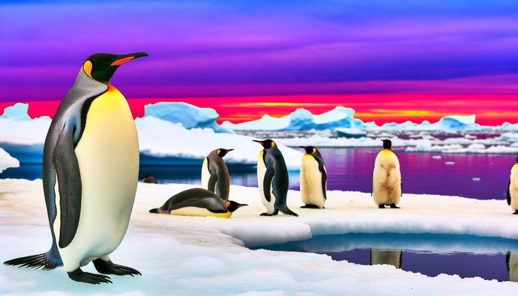 cold climate penguins in groups