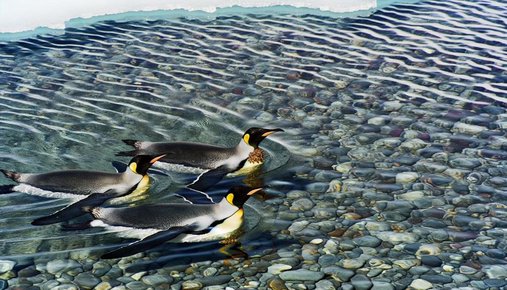 emperor penguins shallow water