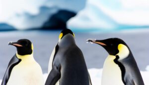 emperor penguins yellow feathers