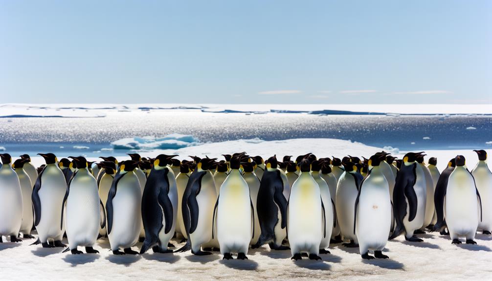 emperor penguins yellow necks