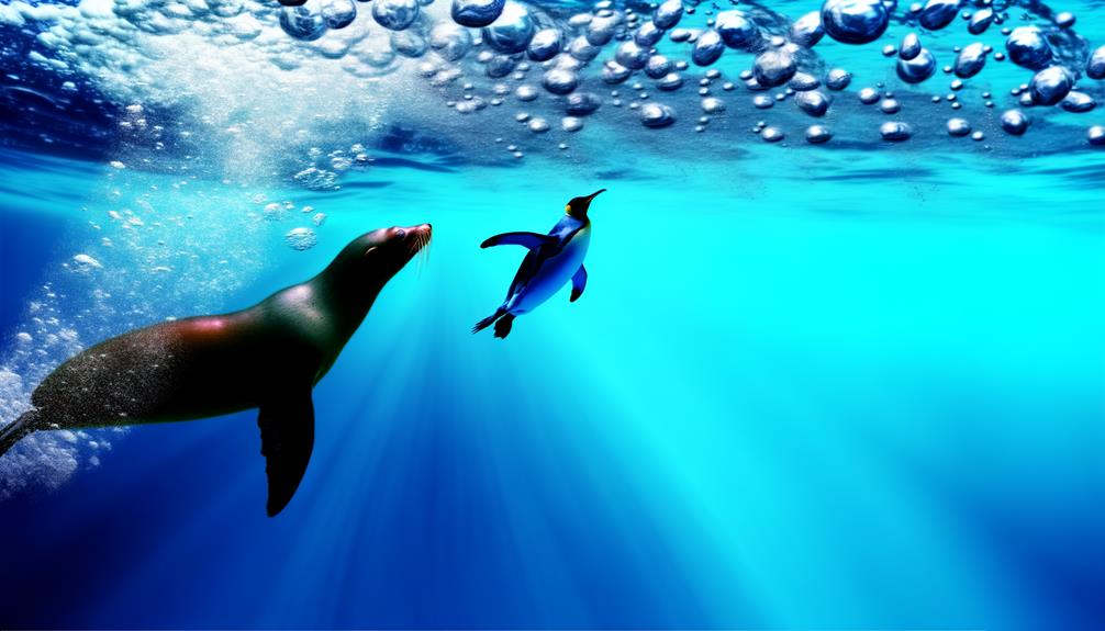 graceful marine mammals swimming