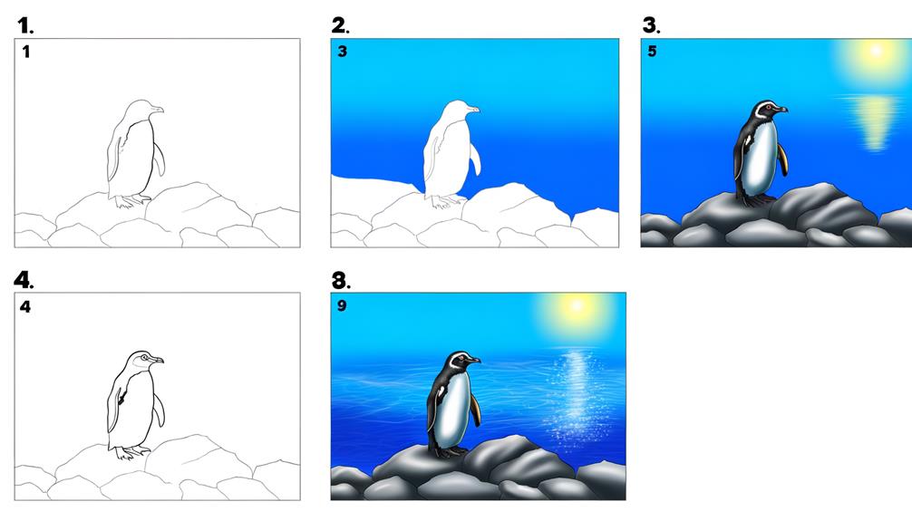 guide to drawing penguins