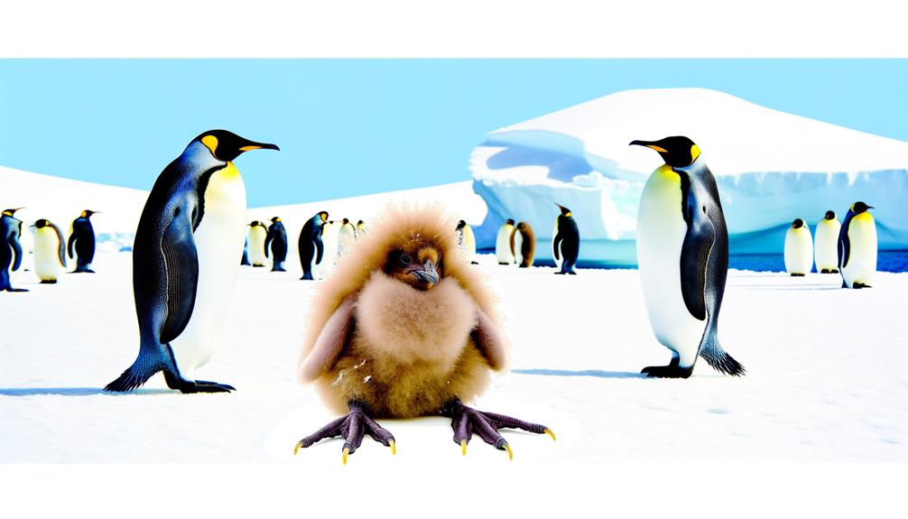 king penguin chicks feather color