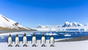 king penguins in cold