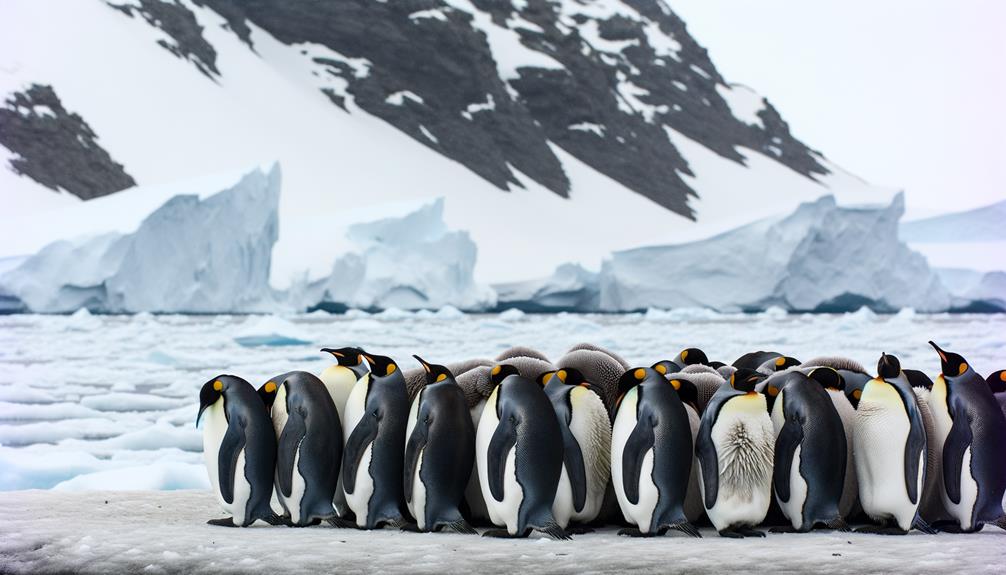 king penguins in cold