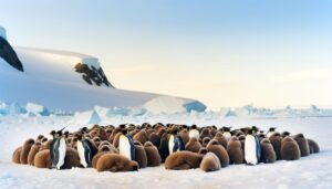 king penguins raising chicks