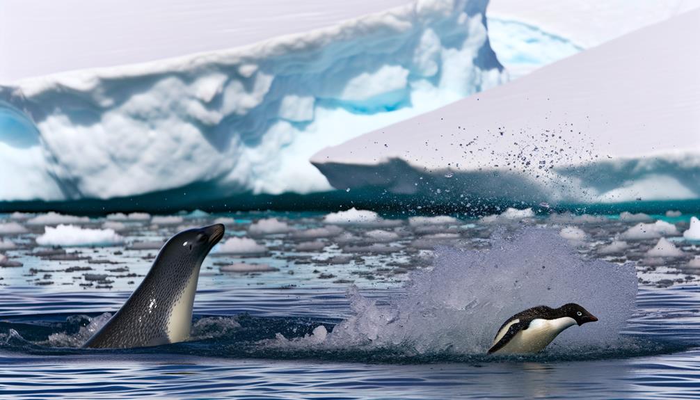 leopard seals prey on adelie penguins