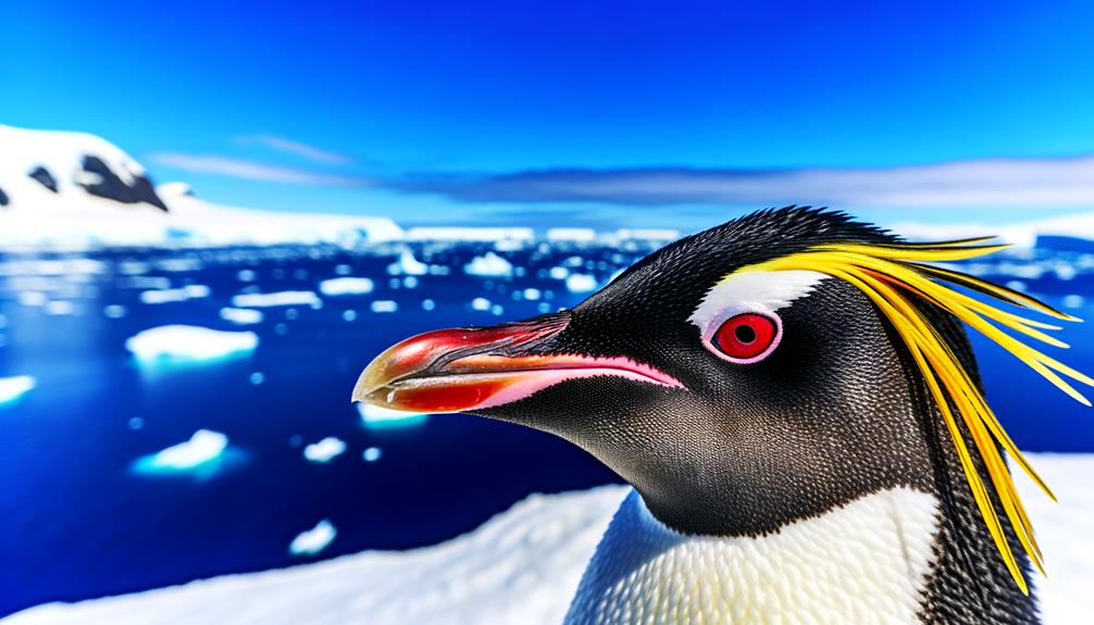 macaroni penguins have red eyes