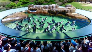 penguin habitat at zoo