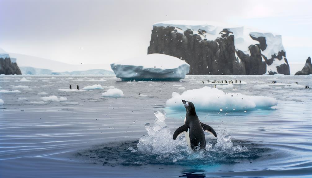 penguin jumps for survival