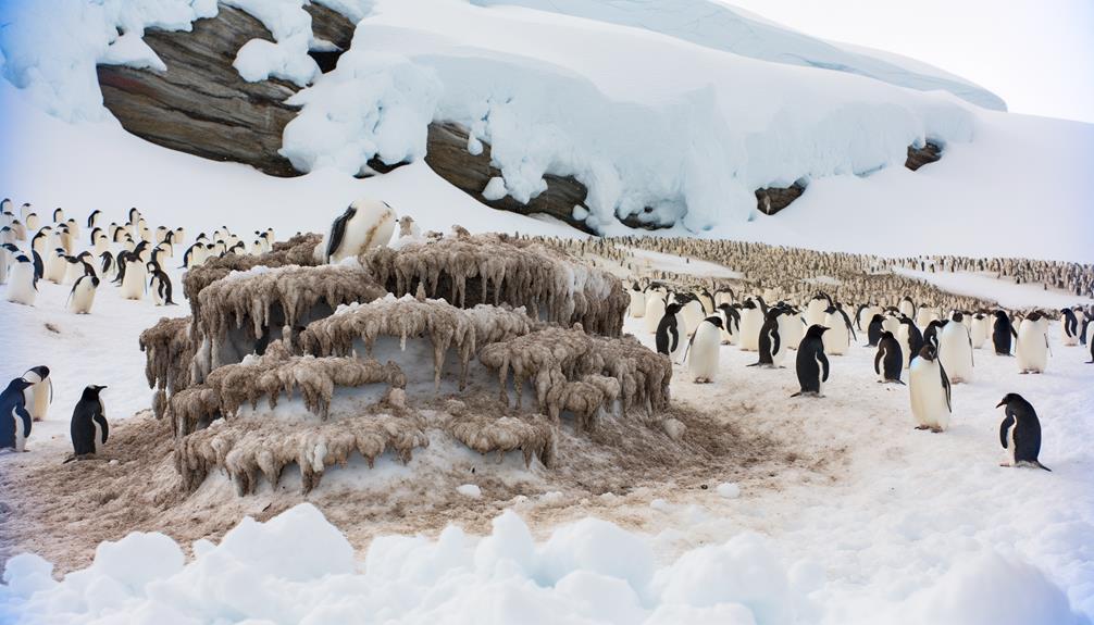 penguin nests in guano