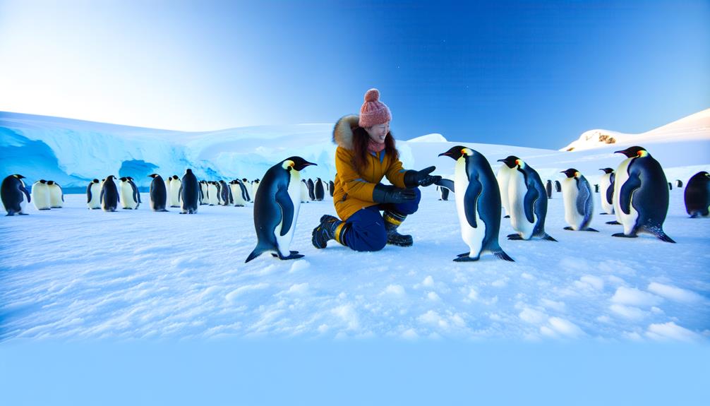 penguins and people interacting