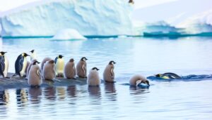 penguins grow feathers slowly