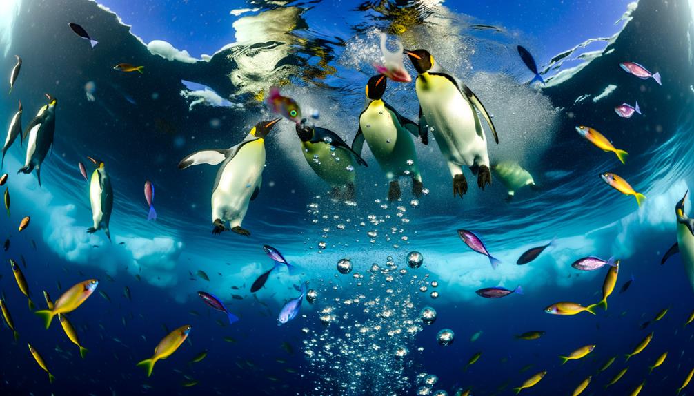 penguins hunt live fish