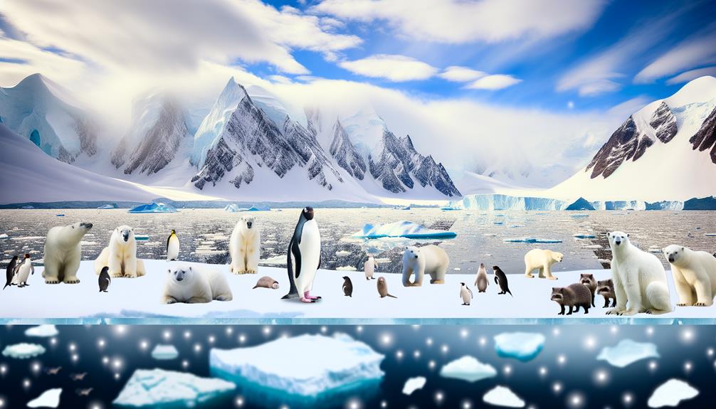 penguins in arctic habitat