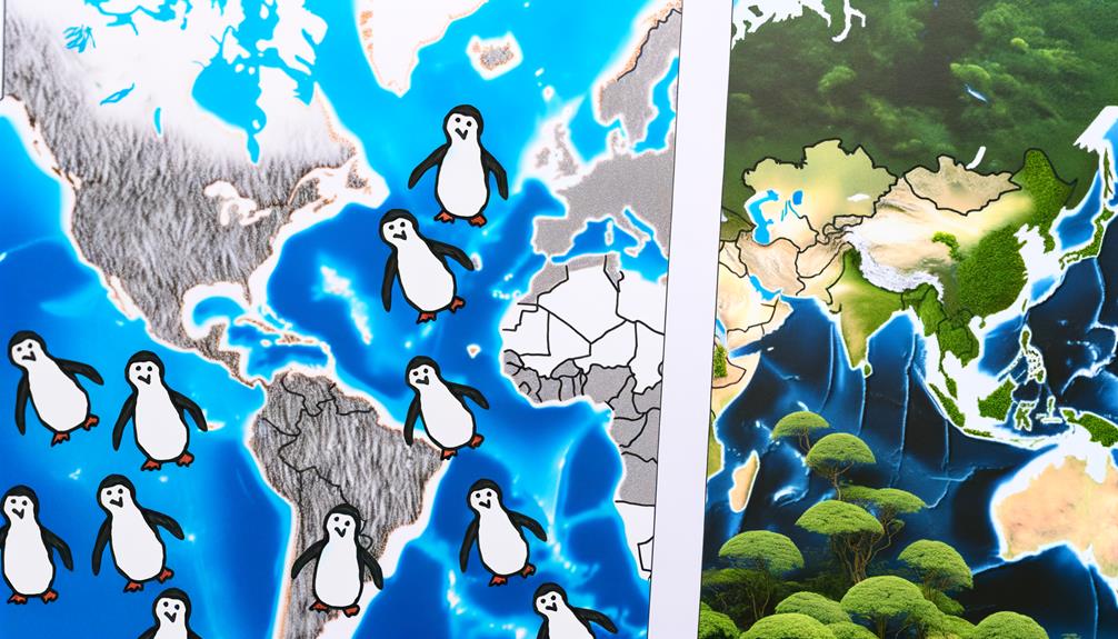 penguins in diverse habitats