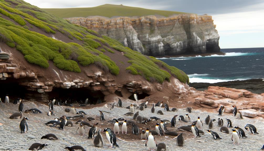 penguins on antarctic islands