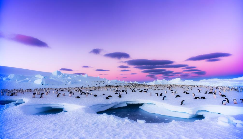 penguins sleep on ice