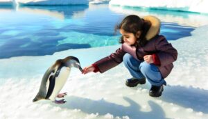 playful penguin explores curiosity