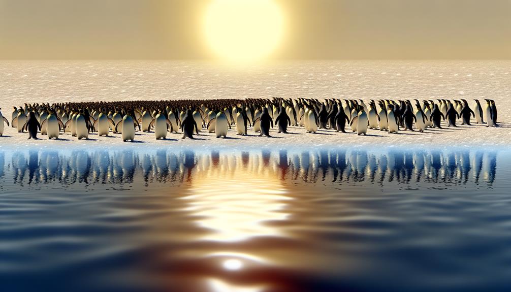 playful penguins on ice