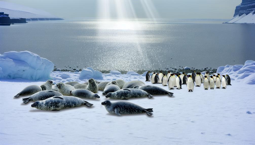 playful seals in water