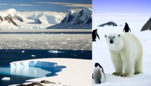 polar bears and penguins arctic and antarctic