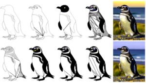 sketch a magellanic penguin