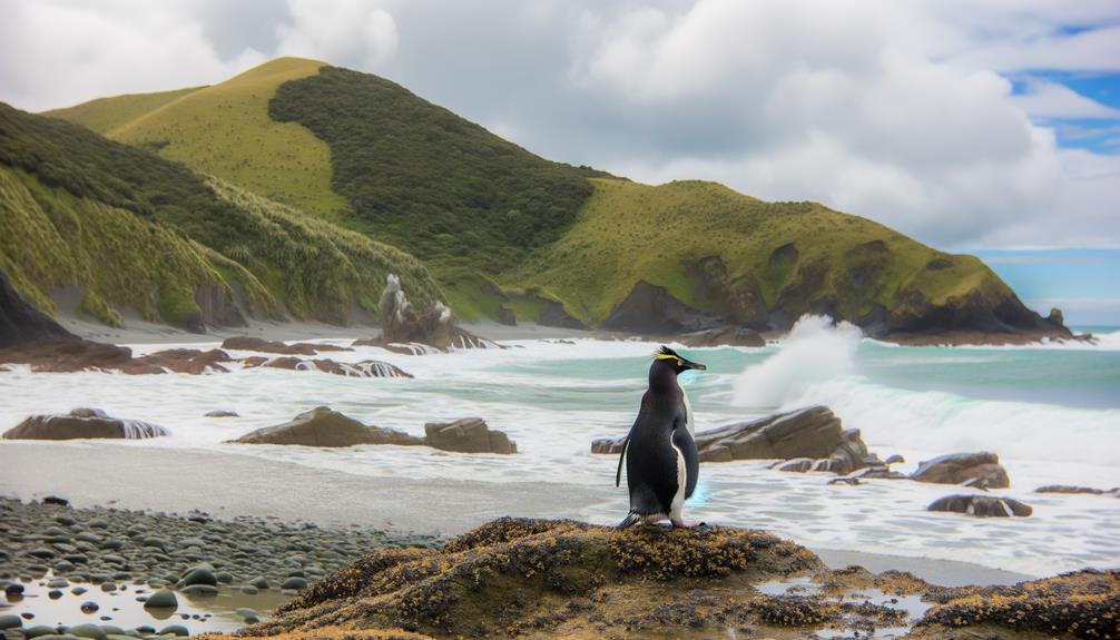 unique penguin with crest