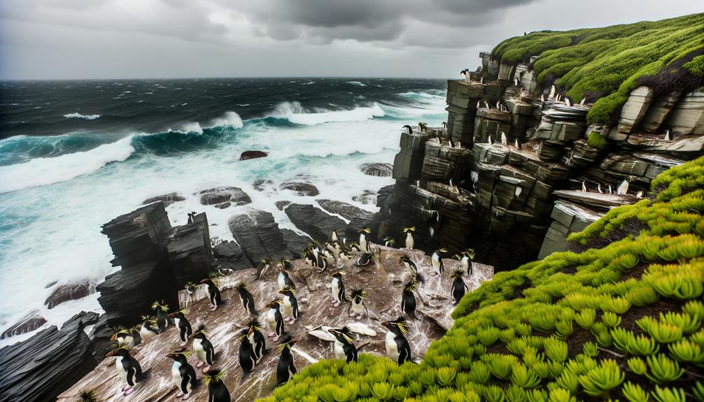 unique penguin with spiky feathers