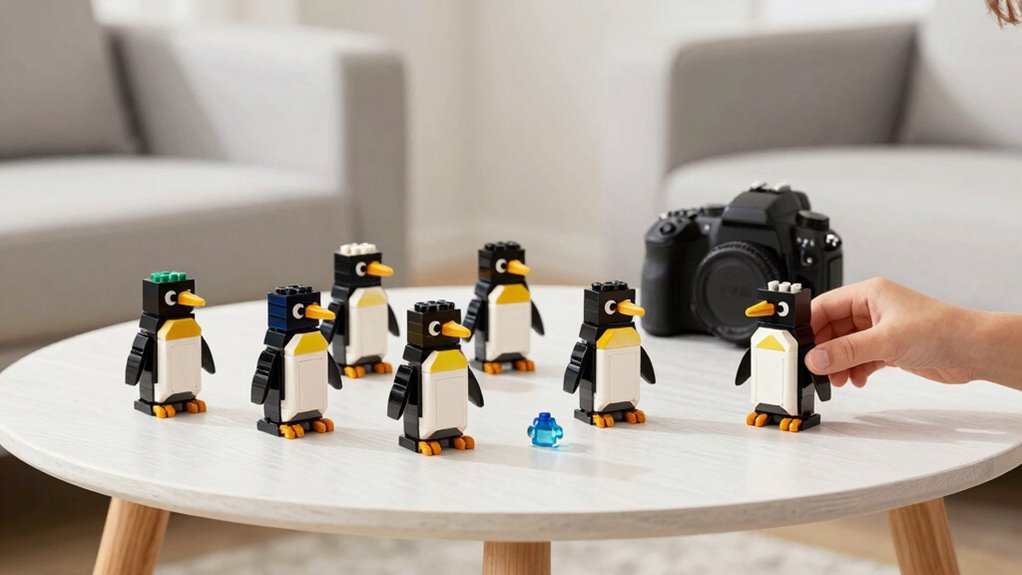 seven penguin building sets