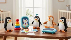 seven playful penguin learning toys