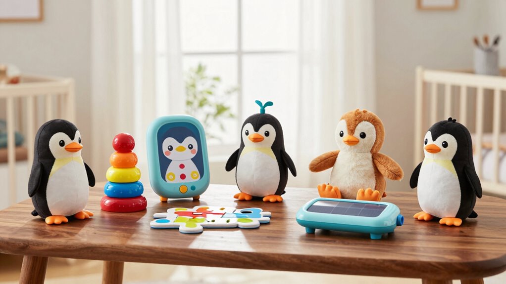 seven playful penguin learning toys