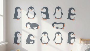adorable penguin wall stickers