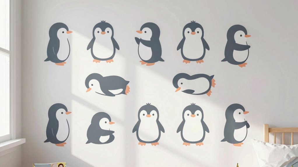 adorable penguin wall stickers