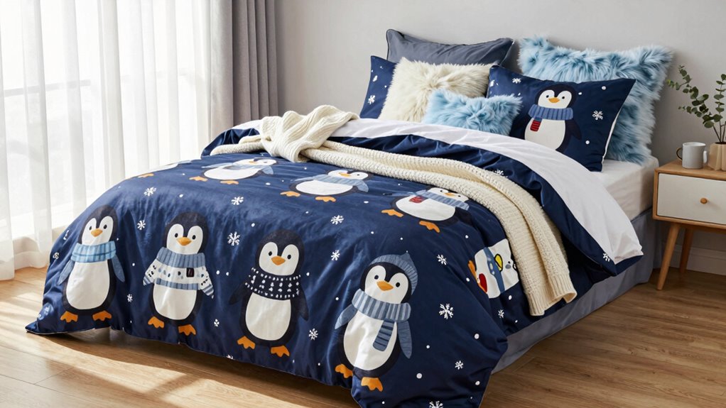 cozy adorable penguin duvet covers