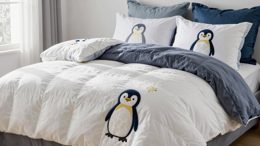 cozy penguin queen comforter set