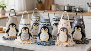 cute cozy penguin aprons