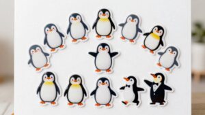 cute durable penguin stickers