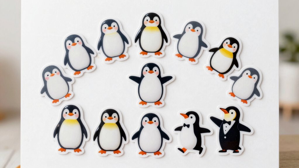 cute durable penguin stickers