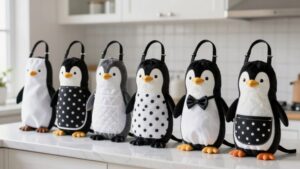 cute functional penguin aprons