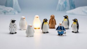 cute penguin tabletop decors