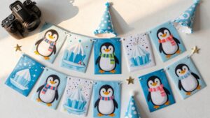 penguin themed 2026 birthday banners