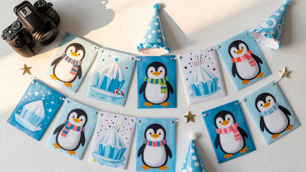 penguin themed 2026 birthday banners