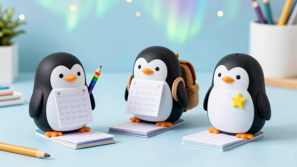 penguin themed kids planners 2026