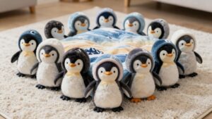 penguin themed kids wearable blankets